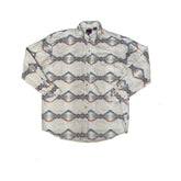 Vintage 90s Roper Western Shirt, Size 2XL, Beige White Aztec Southwestern Print